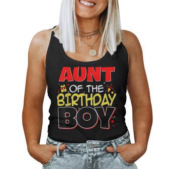 Aunt Of The Birthday Boy Family Party Birthday Outfit Women Tank Top - Thegiftio UK