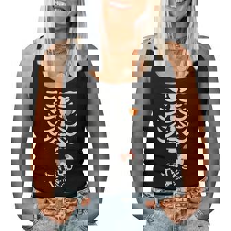 Baby Shower Skeleton Halloween Pregnancy Annoucement Girls Women Tank Top | Mazezy