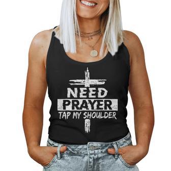 On Back Need Prayer Tap My Shoulder For Women Women Tank Top - Thegiftio UK