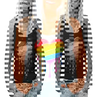 Bandera Del Orgullo Lesbiana Gay Del Corazón Del Arco Iris Lgbt Lgbtq Cuello Camiseta sin mangas para mujer - Regaloses