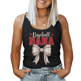 Baseball Nana Coquette Bow Game Day Women Tank Top - Thegiftio UK