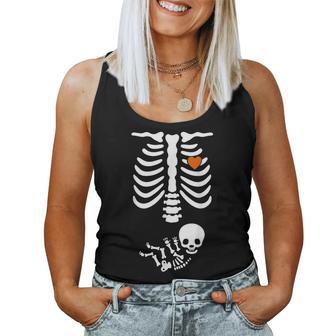 Beer Belly & Baby Skeleton Pregnancy Couples Halloween Mom Women Tank Top - Thegiftio UK