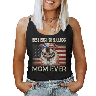Best English Bulldog Mom Ever Mommy Usa Flag Women Tank Top - Monsterry