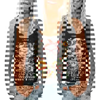 Bichon Frise Mom Dog Lover Mother's Day Retro Floral Women Women Tank Top - Thegiftio