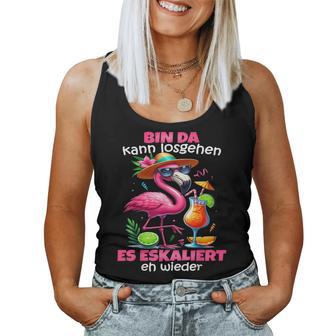 Bin Da Kann Losgehen Es Eskaliert Eh Flamingo Malle Tank Top Frauen - Geschenkecke