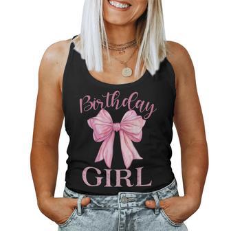 Birthday Girl Coquette Bow Birthday Party Women Tank Top - Thegiftio UK
