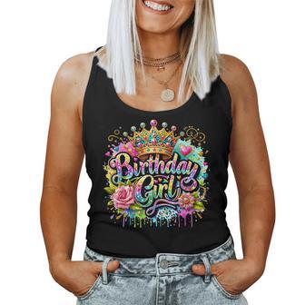 Birthday Girl Crown Floral Fun For Women Women Tank Top - Thegiftio UK