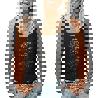 Black Rose Flower Botanist Garden Flower Black Rose Women Tank Top - Thegiftio