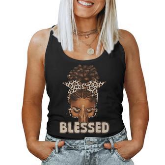 Blessed Black Woman Praying Afro African American Christian Women Tank Top - Thegiftio UK