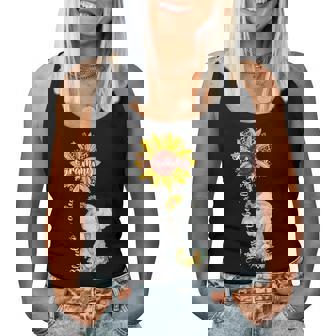 Blessed To Be Called Grammy Sunflower Elephant Women Tank Top - Monsterry