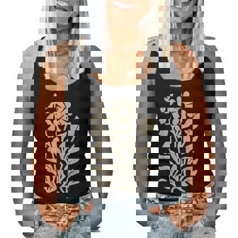 Boho Floral Foxglove Daisy Tulip Subtle Distressed Vintage Women Tank Top | Seseable UK