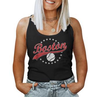 Boston Ma Vintage Sport Red Text Baseball Women Tank Top - Thegiftio UK
