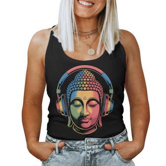 Bouddha Avec Écouteurs Pleine Conscience Musique Boho Zen Débardeur pour femme - Cadeauxyz