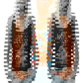 Cappy Birthday To Me Cool Capybara Rainbow Birthday Party Women Tank Top - Seseable