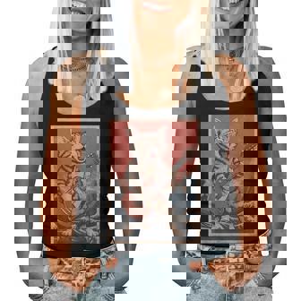 Cat Playing Guitar Distressed Rock And Roll Women Tank Top - Thegiftio