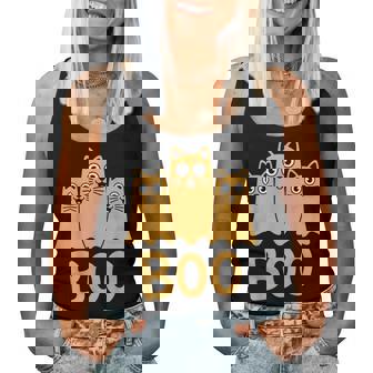 Cat ゴーストブー キュート キティ 猫好き ハロウィン 女性 男性 レディースタンクトップ - Kawaiitshirt