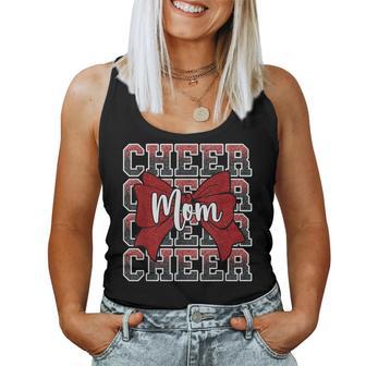 Cheer Mom Mama Bow Sport Cheerleader Cheerleading Red Women Tank Top - Thegiftio UK