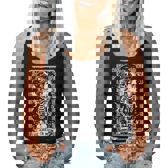 The Cheerleader Tarot Card Girls Skeleton Cheer Mom Women Tank Top | Seseable CA