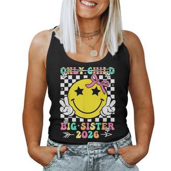 Only Child Big Sister 2026 Retro Promoted To Big Sister 2026 Women Tank Top - Thegiftio UK