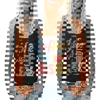 Coffee And Jesus Awesome Christian Caffeine Lover Church レディースタンクトップ - Kawaiitshirt