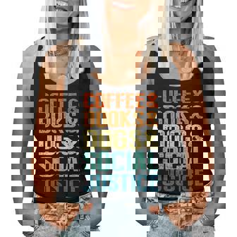 Coffee Books Dogsocial Justice レディースタンクトップ - Kawaiitshirt