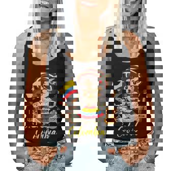 Colombia Colombian Flag Day Hispanic Girl Woman Women Tank Top - Monsterry