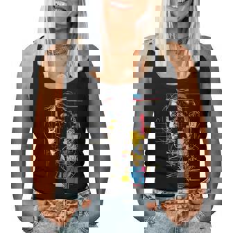 Colorido Abstracto Dibujo Cara Niña Camiseta sin mangas para mujer - Regaloses