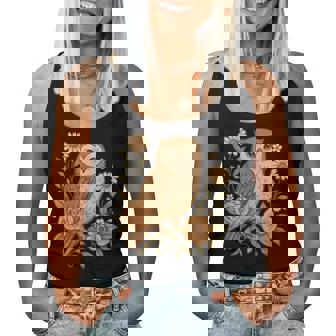 Cottagecore Owl Floral Naturecore Aesthetic Girls Women Tank Top - Seseable