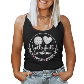 Crazy Proud Volleyball Grandma Volleyball Player Grandmother Women Tank Top - Thegiftio UK