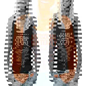 Cryptid Cryptozoology Mothman Introvert -Adults Butterfly Black Small Crew Neck Classic Fit Short Sleeve Polyester 100 Printed Blended Fabric Women Tank Top - Seseable