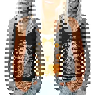 Cute Boo Coquette Leopard Pumpkin Spice Autumn Fall Women Women Tank Top | Mazezy