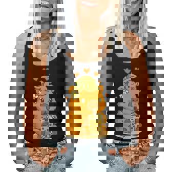 Cute Capybara Turtle Boba Tea Kawaii Anime Y2k Capibara Girl Women Tank Top | Seseable CA