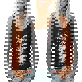 Cute Emo Llama Kawaii Niños Niñas Camiseta sin mangas para mujer - Regaloses