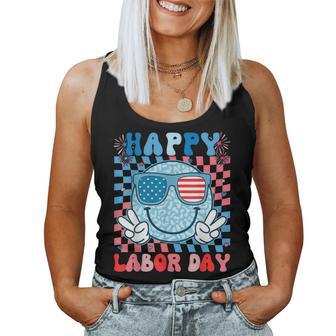 Cute Retro Happy Labor Day Patriotic Labor Day Women Women Tank Top - Thegiftio UK