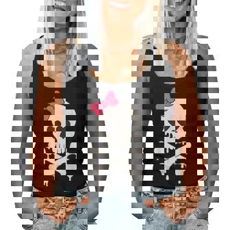 Cute Skull Pink Bow Dripping Crossbone Halloween Girls Women Tank Top - Thegiftio