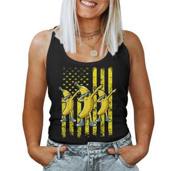 Dabbing Banana Retro American Flag Banana Lover Women Women Tank Top - Thegiftio UK