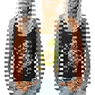 Dibujos Animados Retro Aguacate Con Gafas Deol Hombres Es Divertido Aguacate Camiseta sin mangas para mujer - Regaloses