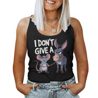 I Don't Give A Rats Ass Mouse Donkey Sarcastic Animal Women Tank Top - Monsterry