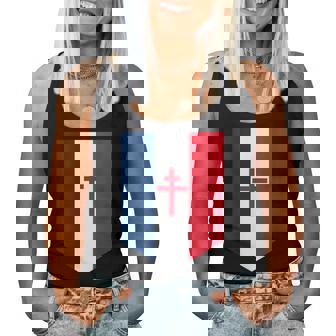 Drapeau Français Croix De Lorraine Cadeau Patriote Français Débardeur pour femme - Cadeauxyz