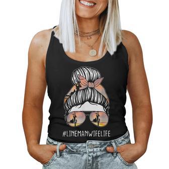 Electric Mom Lineman Wife Life Mother's Day Pole Climbers Women Tank Top - Thegiftio UK