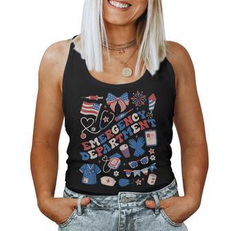 Emergency Department 4Th Of July Usa Emergency Room Nurse Women Tank Top - Thegiftio UK