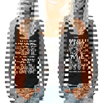 Estampado De Leopardo Nana My Favorite People Call Me Nana Camiseta sin mangas para mujer - Regaloses