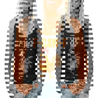 F-Caw-F Chicken Humor F-Caw-F Quote Rooster Meme Women Tank Top | Mazezy