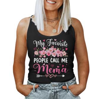 My Favorite People Call Me Mema Floral Mother's Day Women Women Tank Top - Thegiftio UK