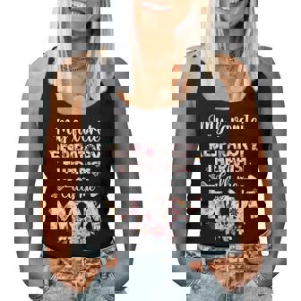 My Favorite Respiratory Therapist Calls Me Mom Flower Mother Women Tank Top - Thegiftio UK