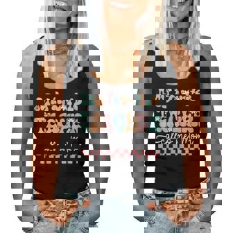 My Favorite Teacher Calls Me Mom Mother's Day Checkered Mama Women Tank Top - Thegiftio