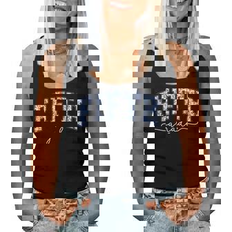 Fifth Grade Coquette Toile Blue Bow Floral Teacher Women Tank Top - Thegiftio