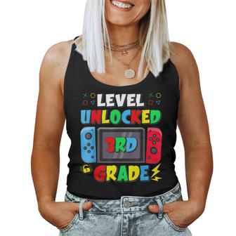 First Day Of 3Rd Grade Level Unlocked Game Back To School Women Tank Top - Thegiftio UK