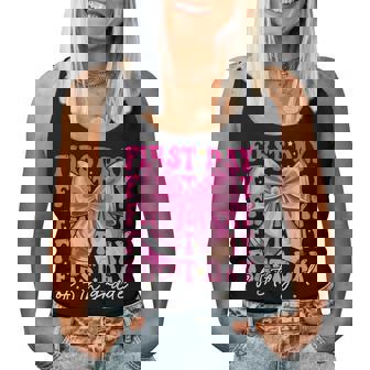 First Day Of 5Th Grade Girls Coquette Bow Back To School Women Tank Top | Mazezy