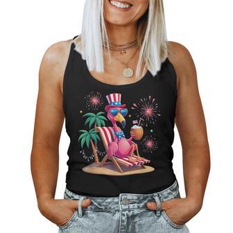 Flamingo 4Th Of July Summer Party American Flamingos Firewor Women Tank Top - Thegiftio UK